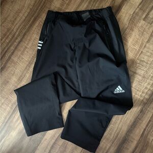 adidas Black Men's Track Pants with White Logo